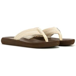 Skechers Cali Asana Valley Chic Flip Flop Sandal Yoga Foam Foot Bed Ivory Brown